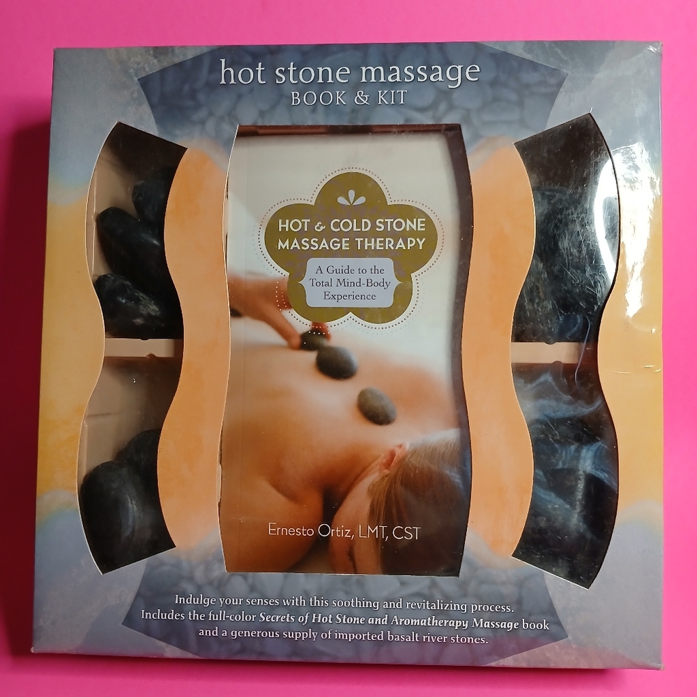 Hot Stone Massage book and kit, nwot,